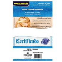 Kit100 Fls Papel Certificado Diplomata -Branco A4 Kit100 Fls Papel Certificado Diplomata -Branco A4