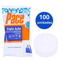 kit100 Pastilha de Cloro Pace Tripla Ação 200g HTH P/Piscina