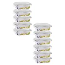 Kit11 Potes 640ml Hermético Anel Vedação