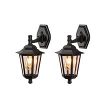 Kit2 Arandela Externa Colonial Preto Lente Transparente