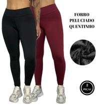 Kit2 Calça Legging Térmica Peluciada Inverno Felpuda Flanelada Soraia -C11 KIT2 SORAIA PRETO E VINHO