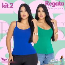 Kit2 Camiseta Regata Feminina Tecido Premium Primavera Verão Kit2 Camiseta Regata Feminina Tecido Premium Primavera Verão