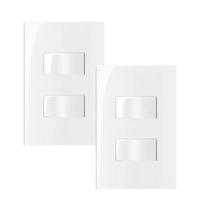 Kit2 Interruptor Duplo Paralelo Embutir Madeira 10a 250v Kit2 Interruptor Duplo Paralelo Embutir Madeira 10a 250v