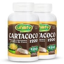 Kit2 Óleo De Cártamo/Coco Cartacoco 1200Mg Unilife 120 Cáps