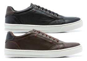 Kit2 Pares Sapatenis Quebec Masculino Em Couro Preto E Café Kit2 Pares Sapatenis Quebec Masculino Em Couro Preto E Café