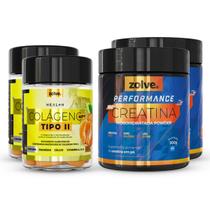 Kit2 Pote Creatina Performance + Colágeno Tipo Ii Mastigável