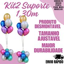 Kit2 Suporte Balão Base Bexiga 1,30m Armação Decoração Festa