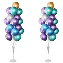 kit2 Suporte Balão Base Bexiga 1,68m Armação Decoração Festa