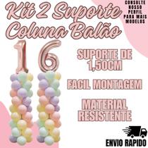 kit2 Suporte Coluna Balão Base Bexiga 1,5m Armação Decoração