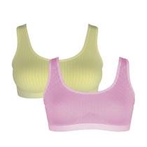 KIT2 Sutiã Menina Moça Teen Bojo Removível Máximo Conforto COR:ROSA-BEGETAMANHO:10-12 anos
