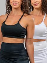 KIT2 Top Alça Fina Fitness Nadador sem Bojo Liso Sutiã para ValorizarTreinos de Costas pea Academia
