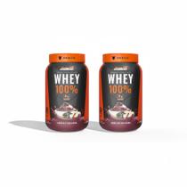 Kit2 whey protein 100% 21g proteina açai c banana pote 900g