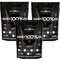 Kit3 100% Whey Protein Morango