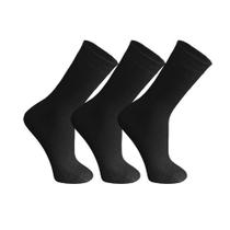 Kit3 Meia Lisa Cano Médio Masculina punho Macio Quente idoso Kit3 Meia Lisa Cano Médio Masculina punho Macio Quente idoso