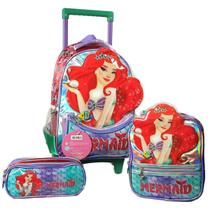 Kit3 Mochila rodinha Lancheira Estojo da Sereia Mermaíd Kit3 Mochila rodinha Lancheira Estojo da Sereia Mermaíd