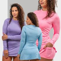 Kit3 Peças Conjunto Pra Treino Meia Estação Feminino
