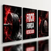 Kit3 Quadro Decorativo Academia Musculação Gym Exercício Funcional Fitness Treino e2 40x28cm Kit3 Quadro Decorativo Academia Musculação Gym Exercício Funcional Fitness Treino e2 40x28cm