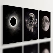 Kit3 Quadro Decorativo Galáxia Astronauta Lua Estrela Espaço Qualidade Premium Moderno 28x20cm Kit3 Quadro Decorativo Galáxia Astronauta Lua Estrela Espaço Qualidade Premium Moderno 28x20cm