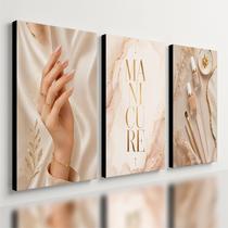 Kit3 Quadro Decorativo Nail Designer Manicure Unhas Salão e3 Kit3 Quadro Decorativo Nail Designer Manicure Unhas Salão e3