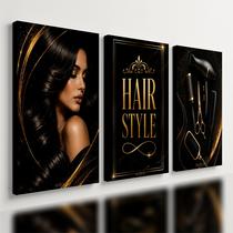 Kit3 Quadro Decorativo Salão de Beleza Cabelo Hair Mulher e4 40x28cm Kit3 Quadro Decorativo Salão de Beleza Cabelo Hair Mulher e4 40x28cm