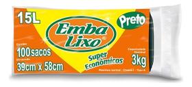 Kit3 Saco De Lixo Super Econômico 15l Embalixo 300 Sacos Kit 12un