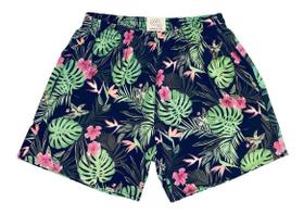 Kit3 Shorts Floral Animal Fruta Masc Tactel Elastano 2bolsos