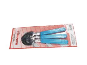 Kit3 unidades colher inox cabo plástico