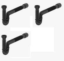 Kit3pçs-Sifão Sanfonado Tubo Extensivo Universal Preto