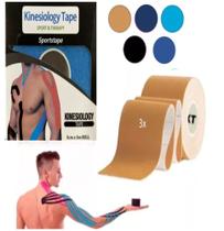 Kit3x Kinesiology Tape Original Fisioterapia Bandagem Taping