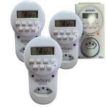 Kit3xTemporizadorTimer Digital Lcd Programável Tomada Bivolt