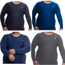 Kit4 Camisa Plus Size Proteção e Estilo para Atividades ao Ar Livre Caneta-Azul Escuro-Cinza-Preto11