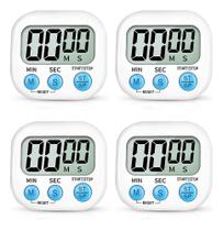 Kit4 Temporizador Relogio Timer Despertador Branco Temporiza