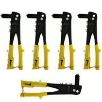 Kit5 Alicates Rebitadores Tipo Manual com 4 Bicos Rebitadeira Rebitador Profissional com Chave Fertak