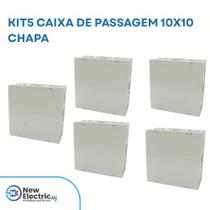 Kit5 caixa de passagem 10x10 chapa