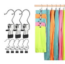 kit5 Grampos para cabides de calças inoxidáveis multifuncionais fáceis de usar e sem marcas