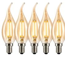 Kit5 Lâmpada Chama Vela LED Iluminação Decorativa E14 Clássico Luz Aconchegante Sofisticado Elegante