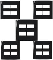 Kit5 placa 4x4 4 postos separ c/ supor ebony clean margirius