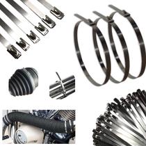 Kit50 Abraçadeira Zip Tie Aço Inox 304 Comprimento 20cm x 4,6mm Ø Máx aplicação 50mm-fixação de Termotape Coifa Homocinetica Tubos Cabos