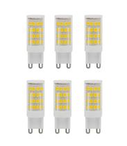 Kit6 Lâmpada Led Halopim G9 5w Lustres E Pendentes Bivolt - BRANCO QUENTE