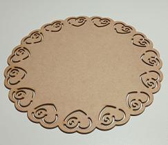 KIT8 unid Sousplat Supla Soupla Suplat coração 35cm MDF