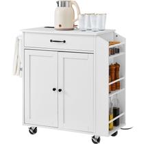 Kitchen Island Cart VEVOR 32 Mobile com armário de armazenamento branco Kitchen Island Cart VEVOR 32 Mobile com armário de armazenamento branco