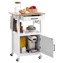 Kitchen Island Cart VEVOR com armário, gaveta, toalheiro branco Kitchen Island Cart VEVOR com armário, gaveta, toalheiro branco