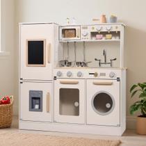 Kitchen Playset Pithfor Wooden para crianças com acessórios