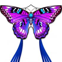 Kite Doinfly Butterfly 140x69 cm roxa com linha de 100 m