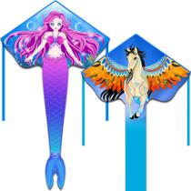 Kite Honbo Mermaid & Pegasus Begasus Beginner para crianças e adultos