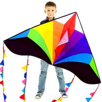 Kite Kaiciuss 140x71 cm Rainbow Easy to Fly to Fly com corda de 91 m