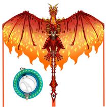Kite Mint's Colorful Life Red Fiery Dragon com enrolador de bobina de 18 cm