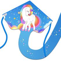 Kite Xida Unicorn para crianças de 4 a 8 anos com alça e corda