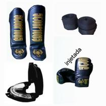 KitKit Muay Thai Boxe Kinckboxing Luva bandagem acaneleira e aparotetor Bucal (Luva Injetada)