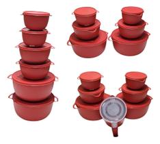 Kits 10 Potes Bowl Vasilhas Tapoe Marmita Boll +Jar Vermelho Kits 10 Potes Bowl Vasilhas Tapoe Marmita Boll +Jar Vermelho